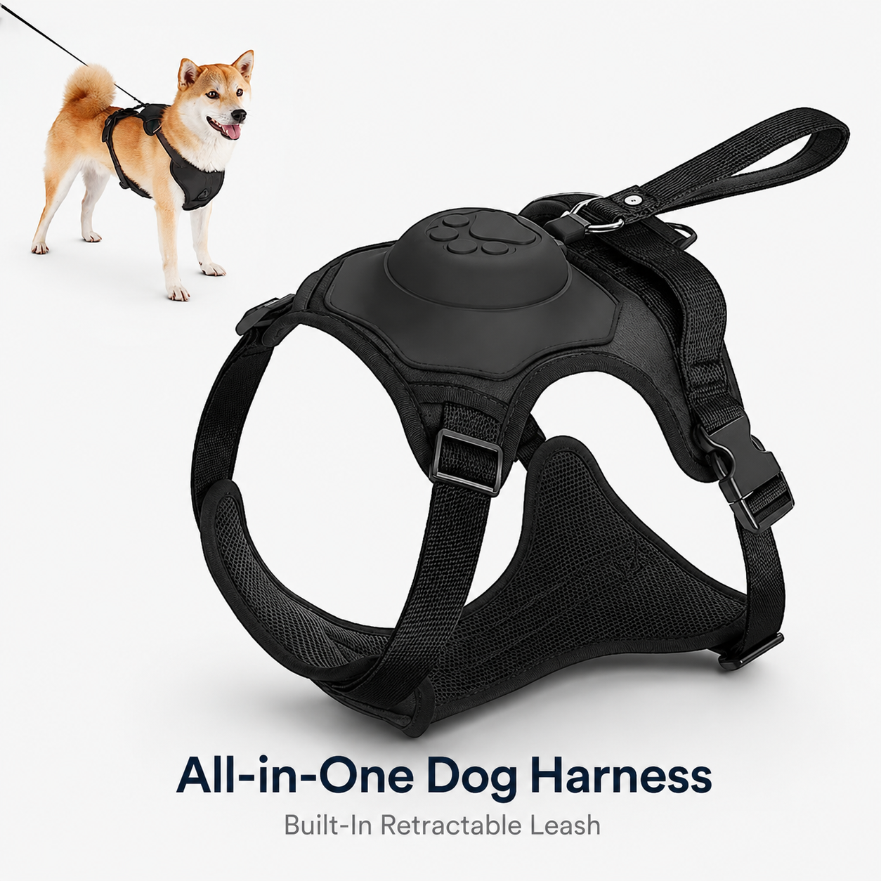 Dog Harness and Automatic Retractable Leash Kit