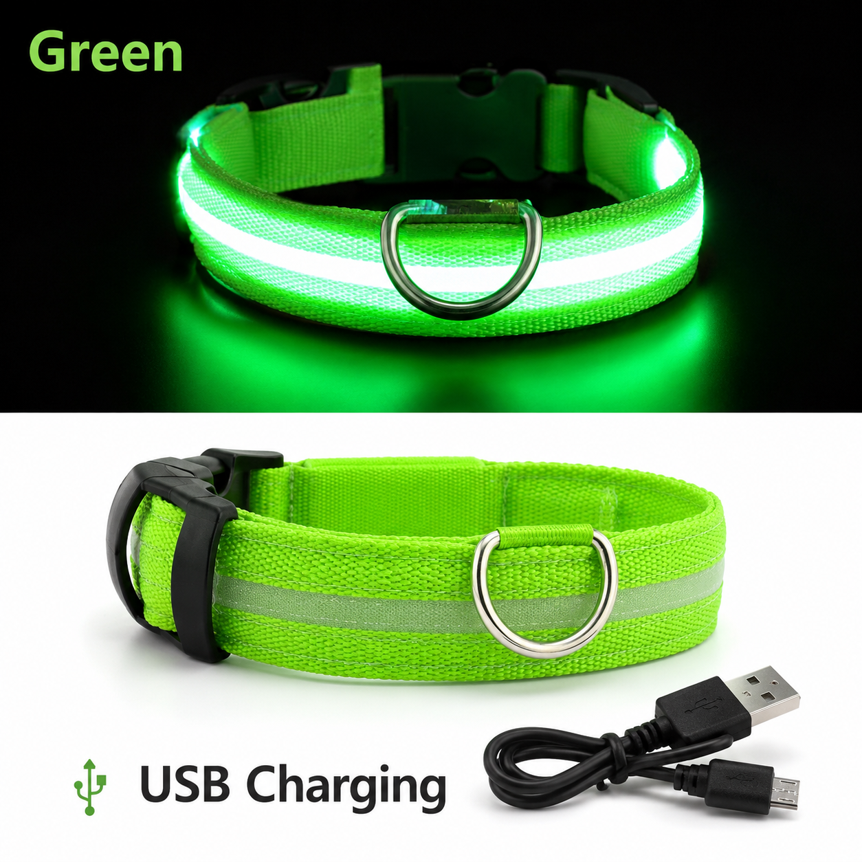 LED Glowing Dog Collars Rechargeable