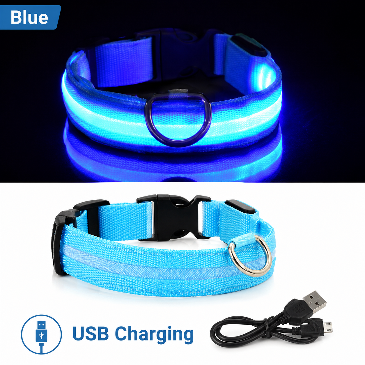 LED Glowing Dog Collars Rechargeable