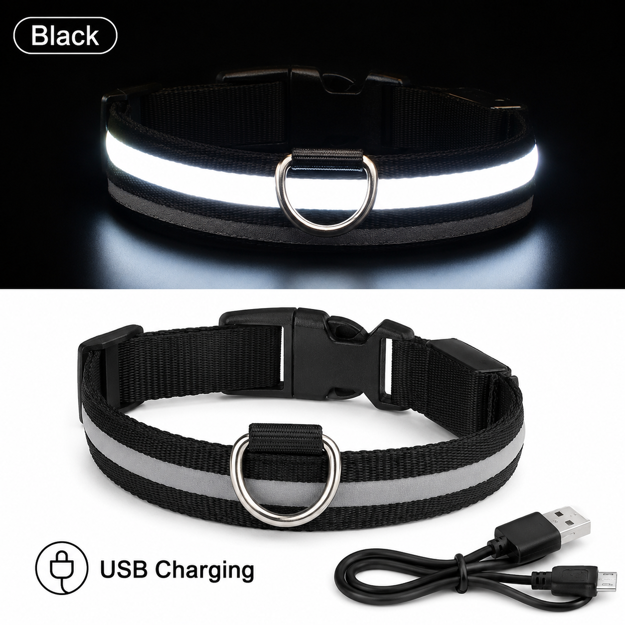 LED Glowing Dog Collars Rechargeable