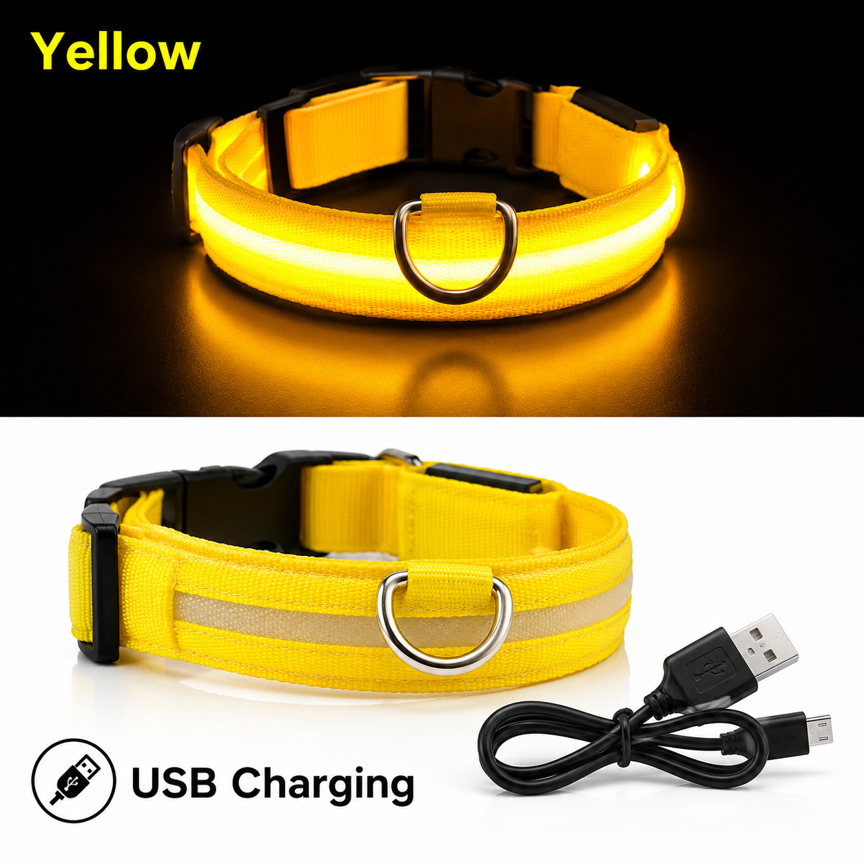 LED Glowing Dog Collars Rechargeable