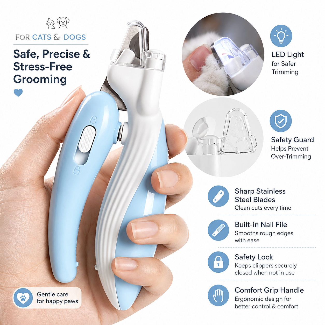 Pet Nail Clipper with Led Light