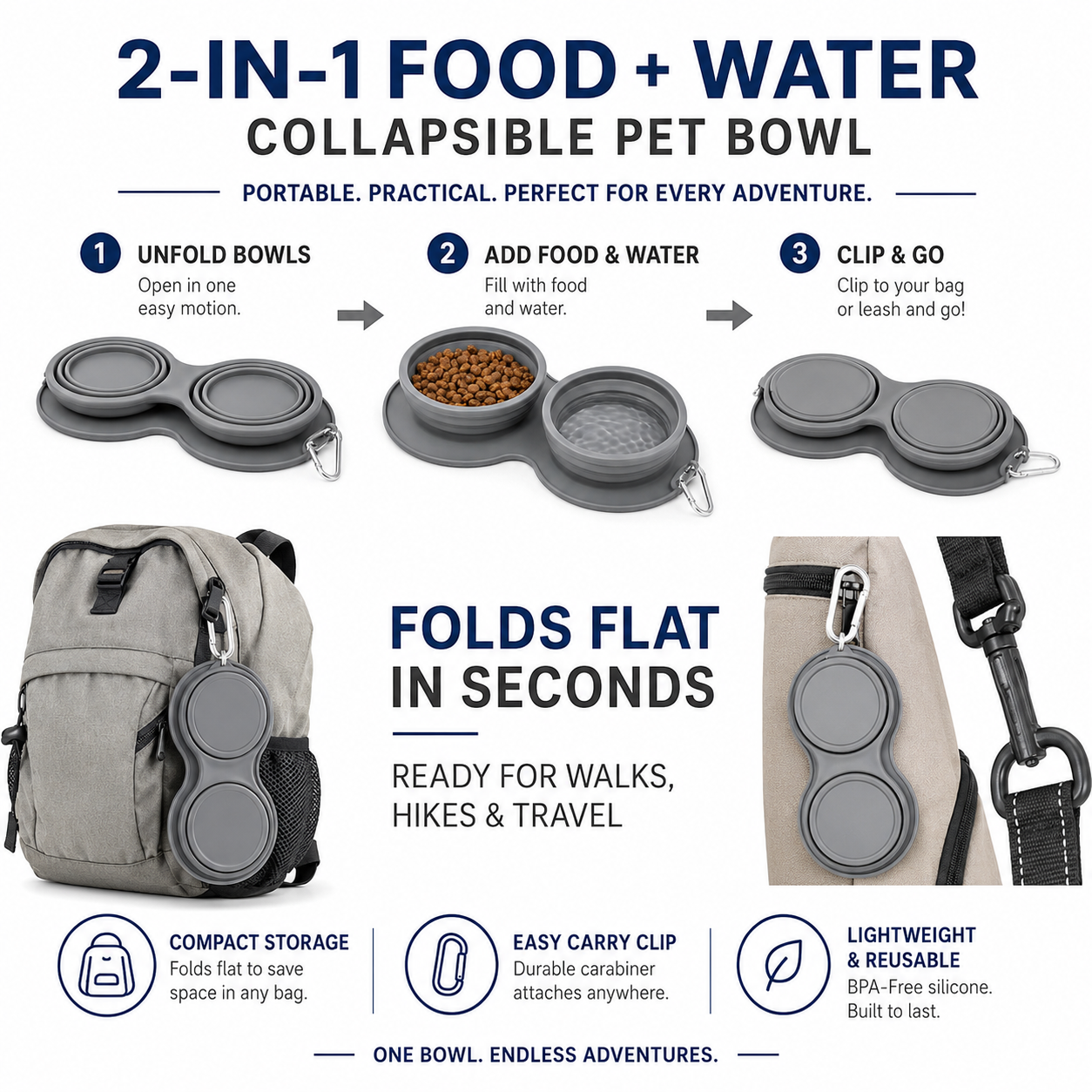 Silicone Foldable Slow Feeding Pet Bowl