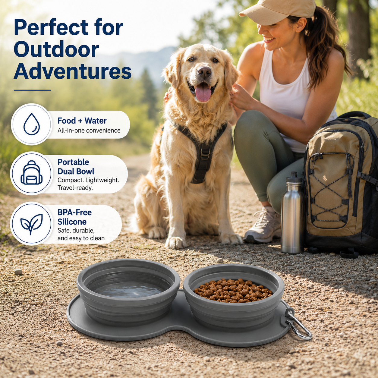 Silicone Foldable Slow Feeding Pet Bowl