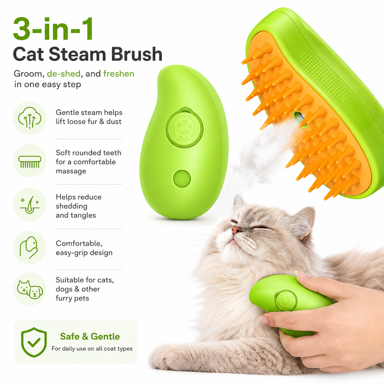 Steamy Brush for Cats