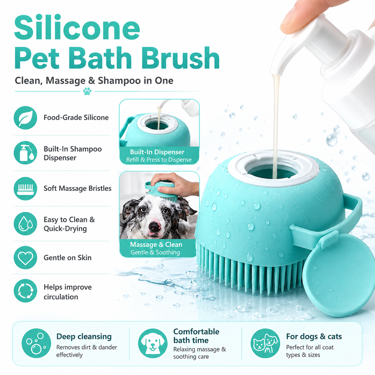 Pet Bath Brush