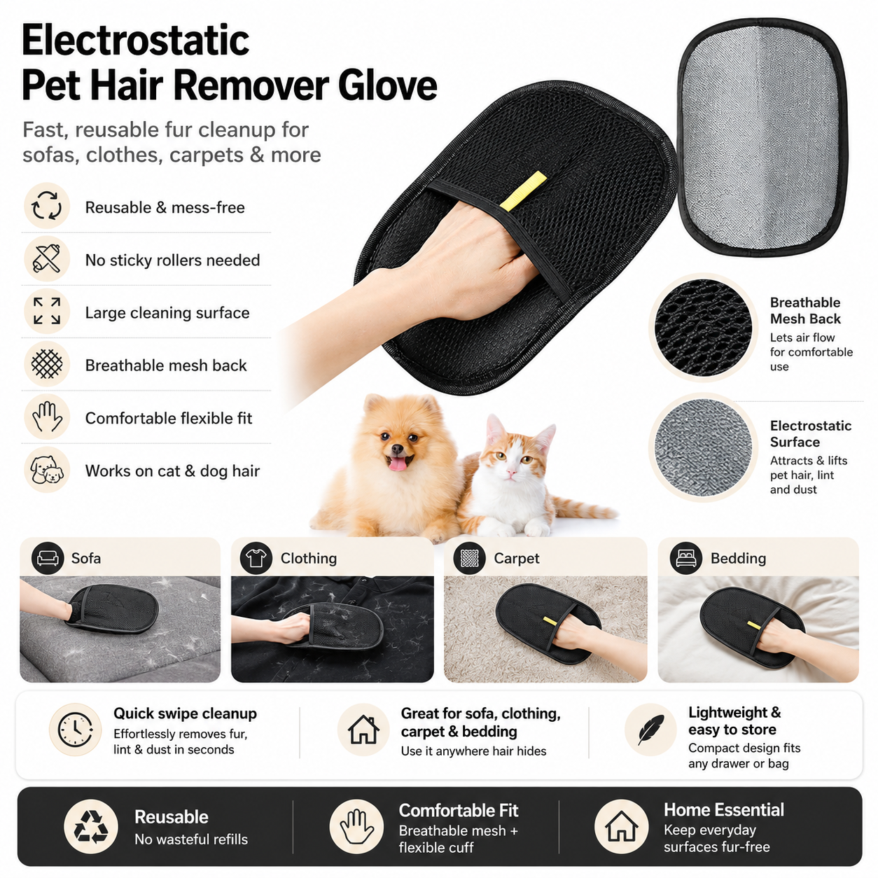 Pet Hair Removal Glove