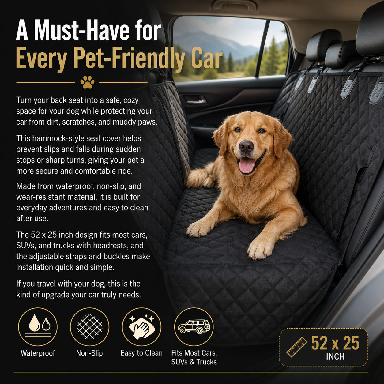 Improved Dog Car Seat Cover